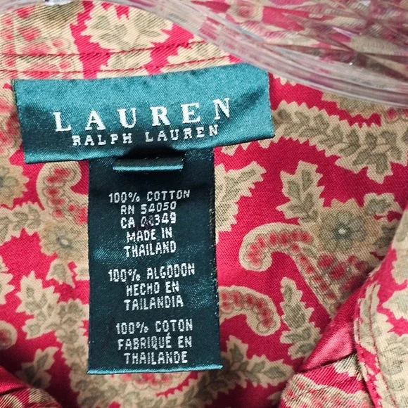 Lauren Ralph Lauren Denim Style Shirt Womens Medium Multi Paisley Snap Button-Up - Picture 5 of 8